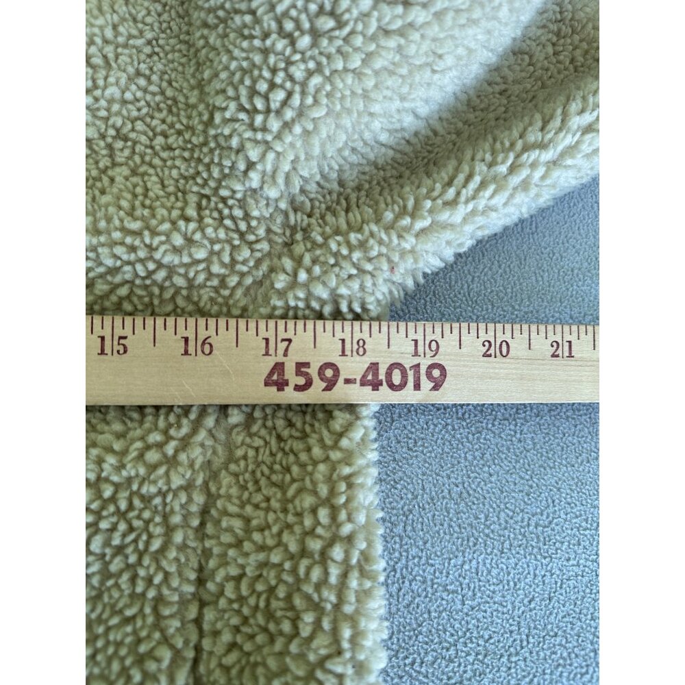 Lands End Kids Jacket Medium 8/10 Sherpa Full Zip‎ Hood Oatmeal Fleece Sweater - Picture 10 of 12